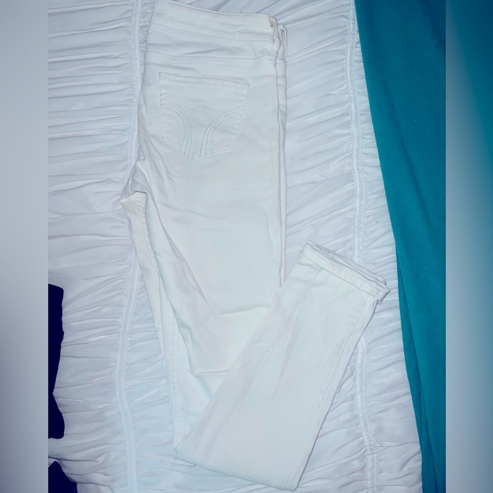 Hollister low rise super skinny white jeans
